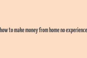 how to make money from home no experience