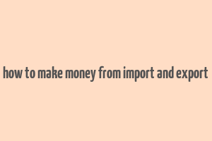 how to make money from import and export