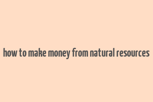 how to make money from natural resources