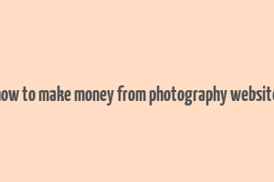 how to make money from photography website