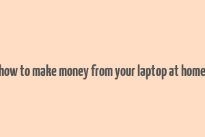 how to make money from your laptop at home