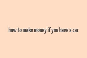 how to make money if you have a car