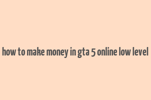 how to make money in gta 5 online low level