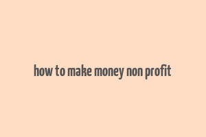 how to make money non profit