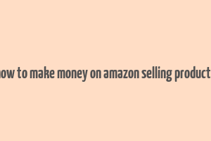 how to make money on amazon selling products