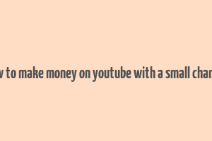 how to make money on youtube with a small channel