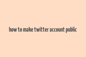 how to make twitter account public