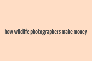 how wildlife photographers make money