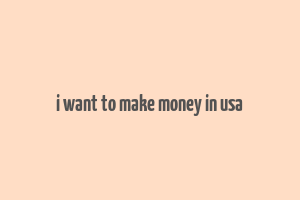 i want to make money in usa