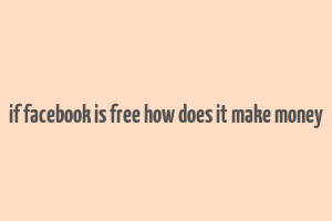 if facebook is free how does it make money