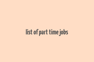 list of part time jobs