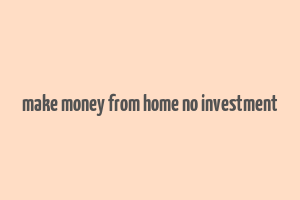 make money from home no investment