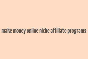 make money online niche affiliate programs