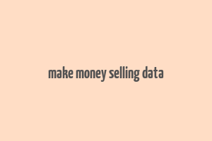 make money selling data