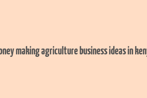 money making agriculture business ideas in kenya