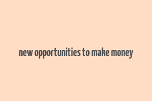 new opportunities to make money