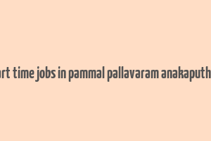 part time jobs in pammal pallavaram anakaputhur