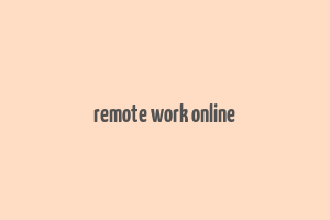 remote work online