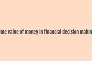 time value of money in financial decision making