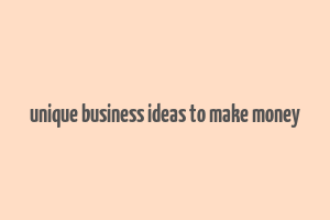 unique business ideas to make money