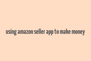 using amazon seller app to make money