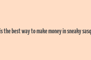 what is the best way to make money in sneaky sasquatch