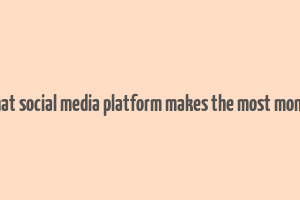 what social media platform makes the most money