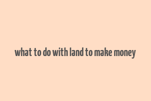 what to do with land to make money