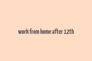 work from home after 12th