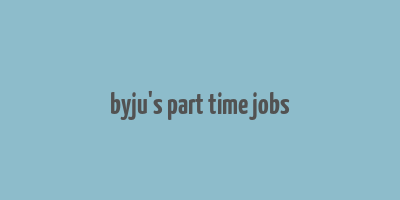 byju's part time jobs