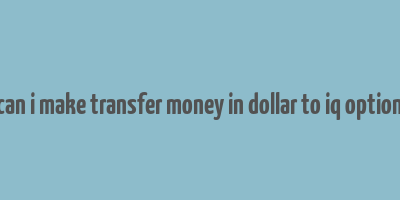 can i make transfer money in dollar to iq option