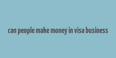 can people make money in visa business