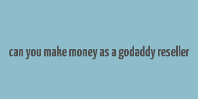 can you make money as a godaddy reseller