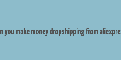 can you make money dropshipping from aliexpress