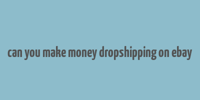 can you make money dropshipping on ebay