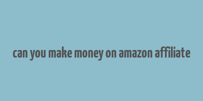 can you make money on amazon affiliate