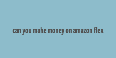 can you make money on amazon flex