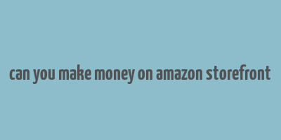 can you make money on amazon storefront