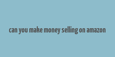 can you make money selling on amazon