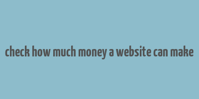 check how much money a website can make