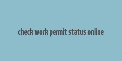 check work permit status online