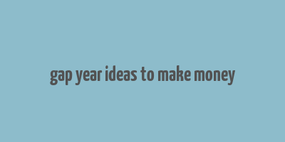 gap year ideas to make money