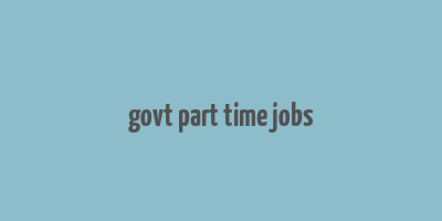 govt part time jobs