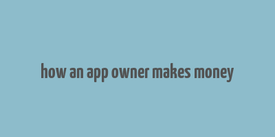 how an app owner makes money