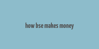 how bse makes money