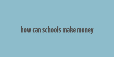 how can schools make money