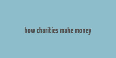 how charities make money