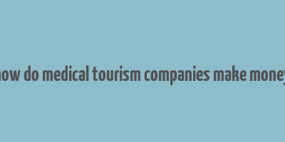 how do medical tourism companies make money