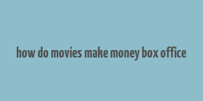 how do movies make money box office