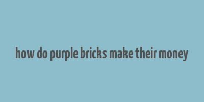 how do purple bricks make their money